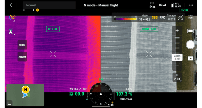 Drönare Split Screen takinspektion
