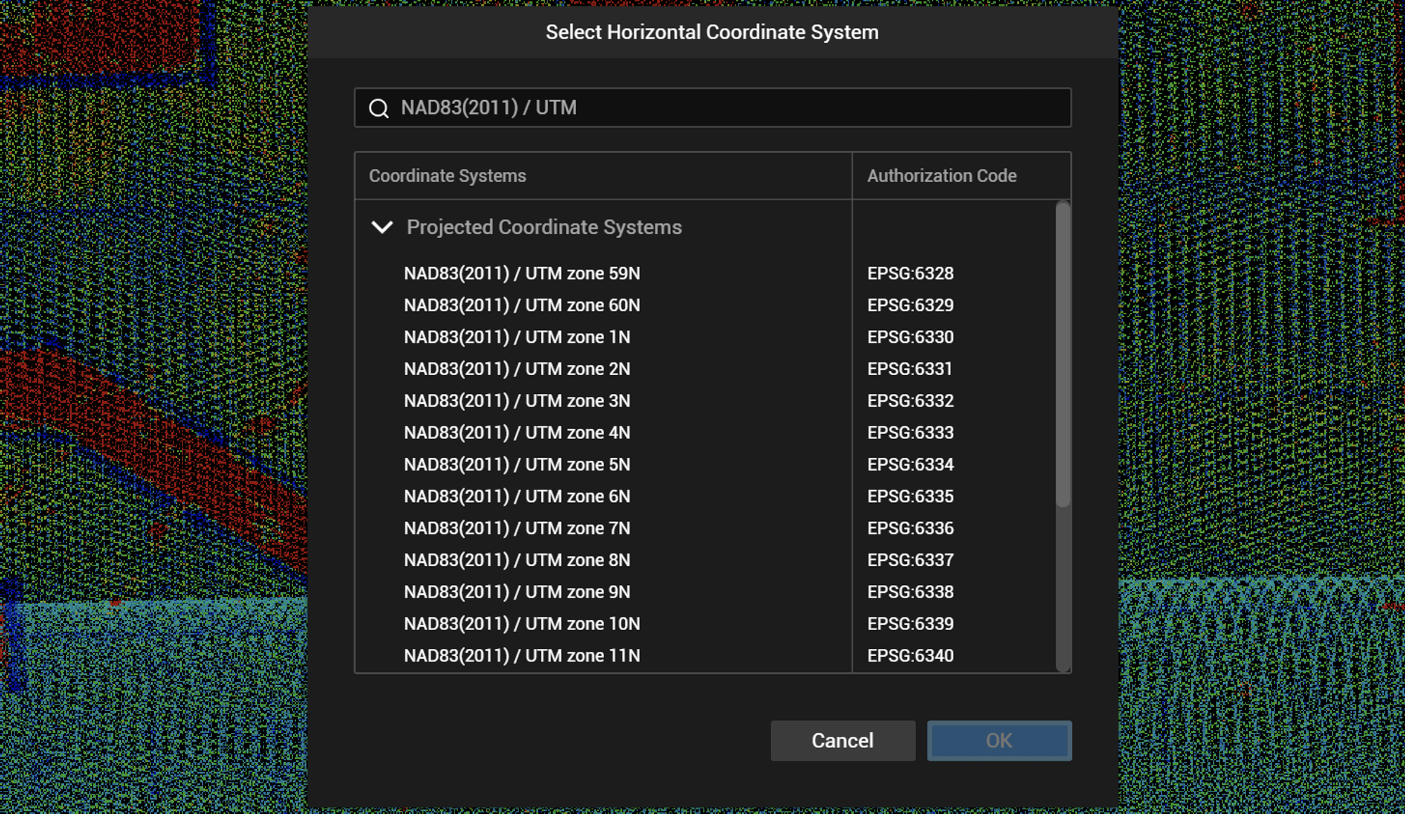 LiDAR koordinatsystem