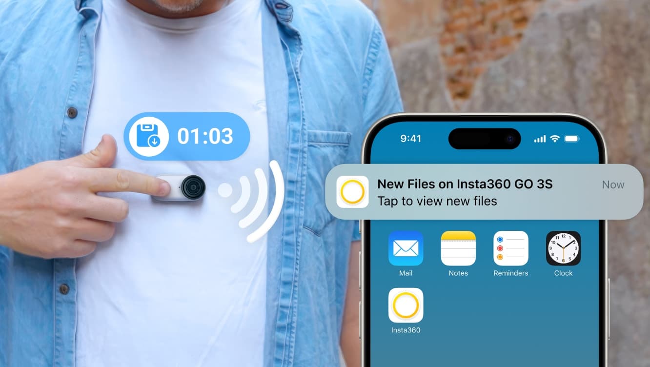 Insta360 Go 3s Direkt appförhandsvisning (endast iOS)