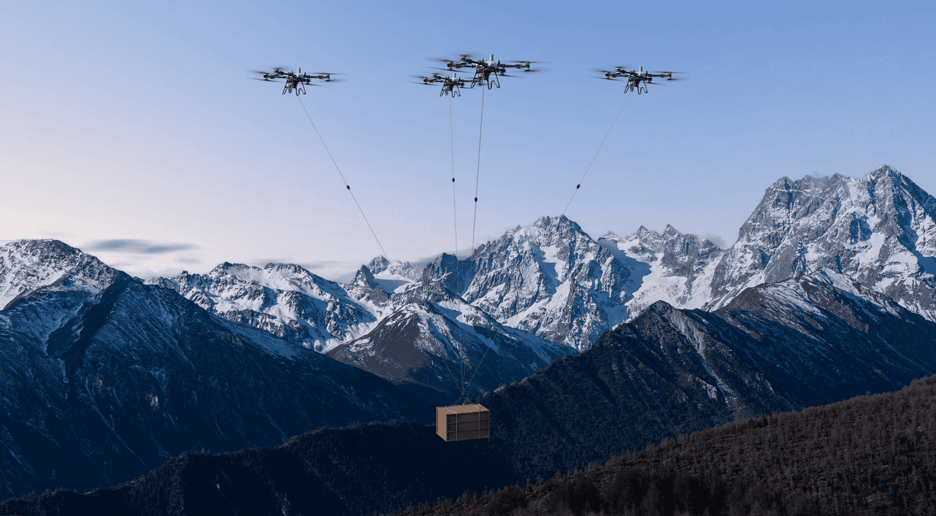 DJI FlyCart 200 tung leveransdrönare, alternativ vinkel.