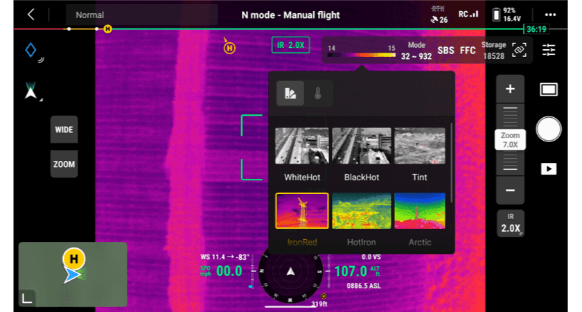 Takinspektion med drönare utrustad med värmekamera
