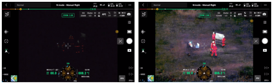 Zenmuse H30 Night Scene Mode ON & OFF