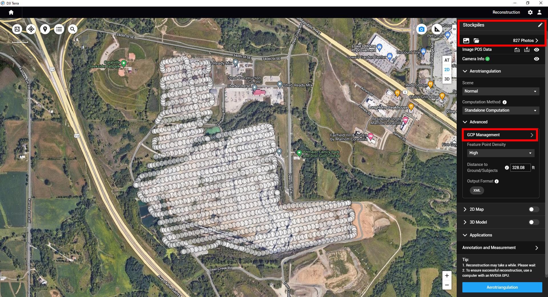 DJI Terra bilder och punkter