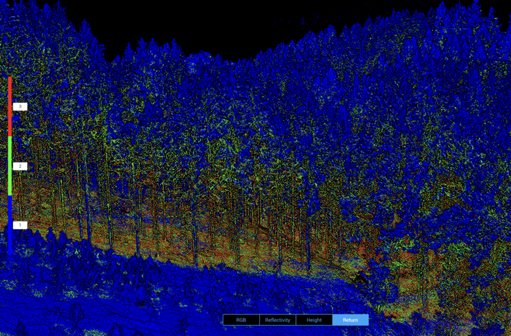 LiDAR över skog