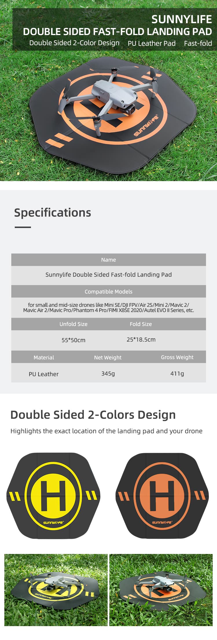 Sunnylife vikbar landingsplatta 55cm