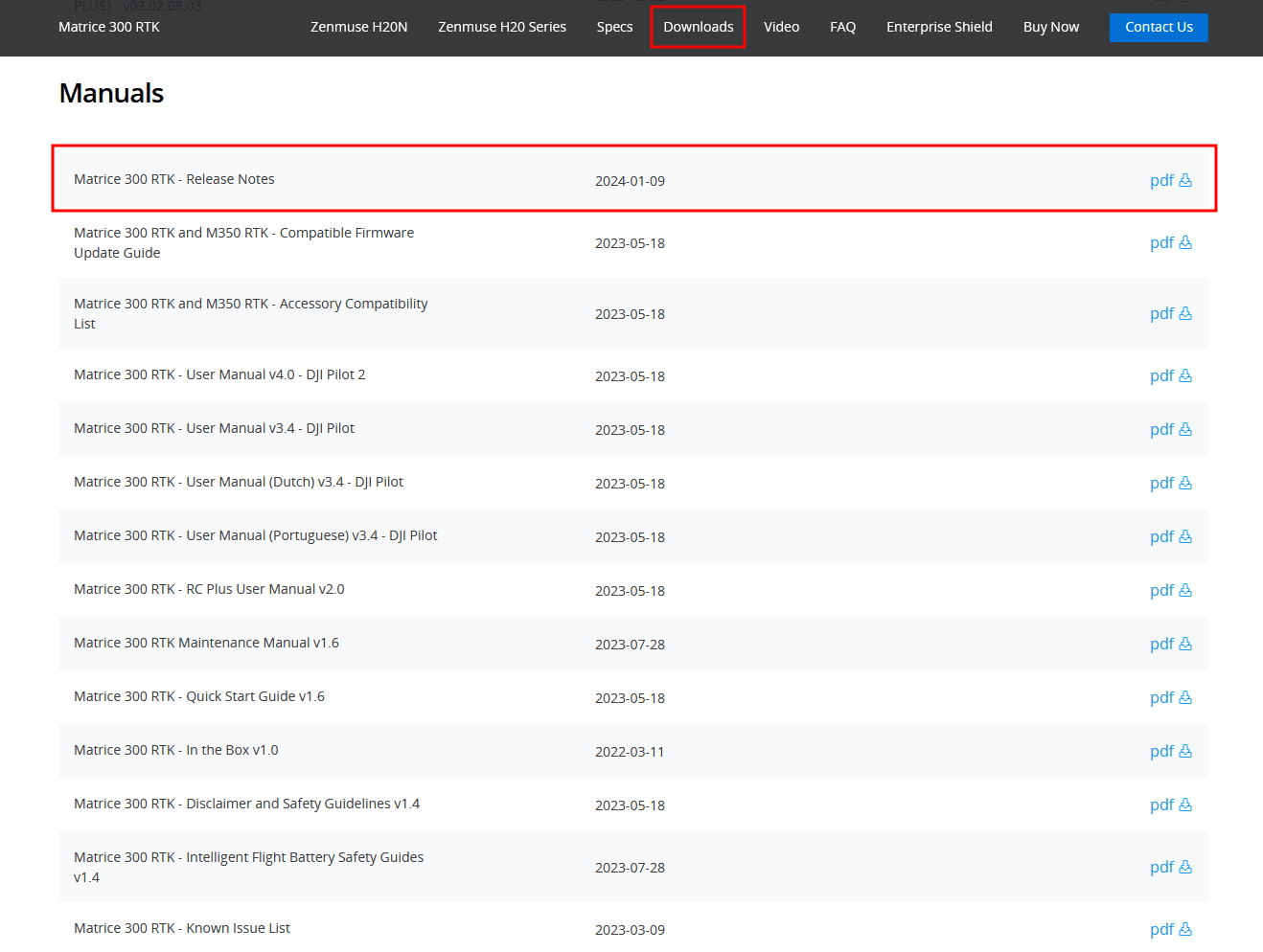 Uppdatering av mjukvara Matrice 350 RTK nedladdning - bild